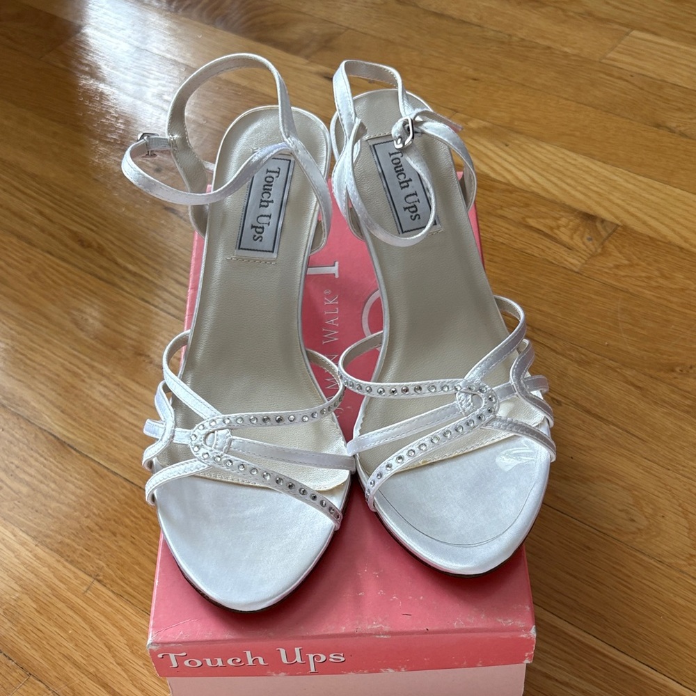 Touch Ups Shimmering Silver Strappy Heels